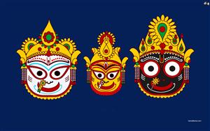 Lord ‎Balabhadra‎, Goddess Subhadra and Lord Jagannath (From left to Right)